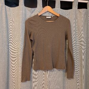 Frank & Oak Long Sleeve Top in Olive Brown